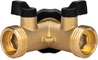 Camco Solid Brass Water Wye Valve- Easy Grip Valve Handles and Simple Water Hose Connection CSA Low Lead Certified - (20123)