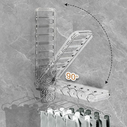 Laundry Drying Rack Wall Mount Clip On Clothes Dryer Bar, 6 Holes, | Clothes Drying Rack for Outdoor Camping, Hotel, Student Apartments, Travel, Hotel Stays, Business Trips, Household
