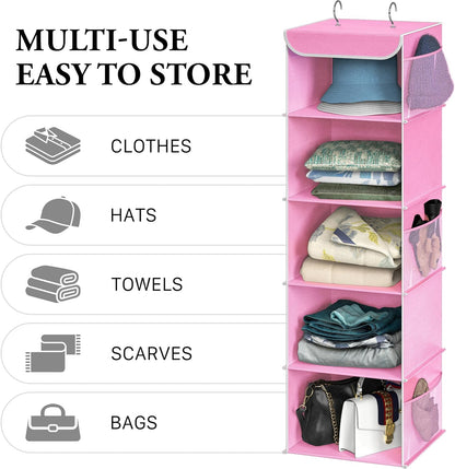 Simple Houseware 6 Shelf Hanging Closet Organizer, Gray