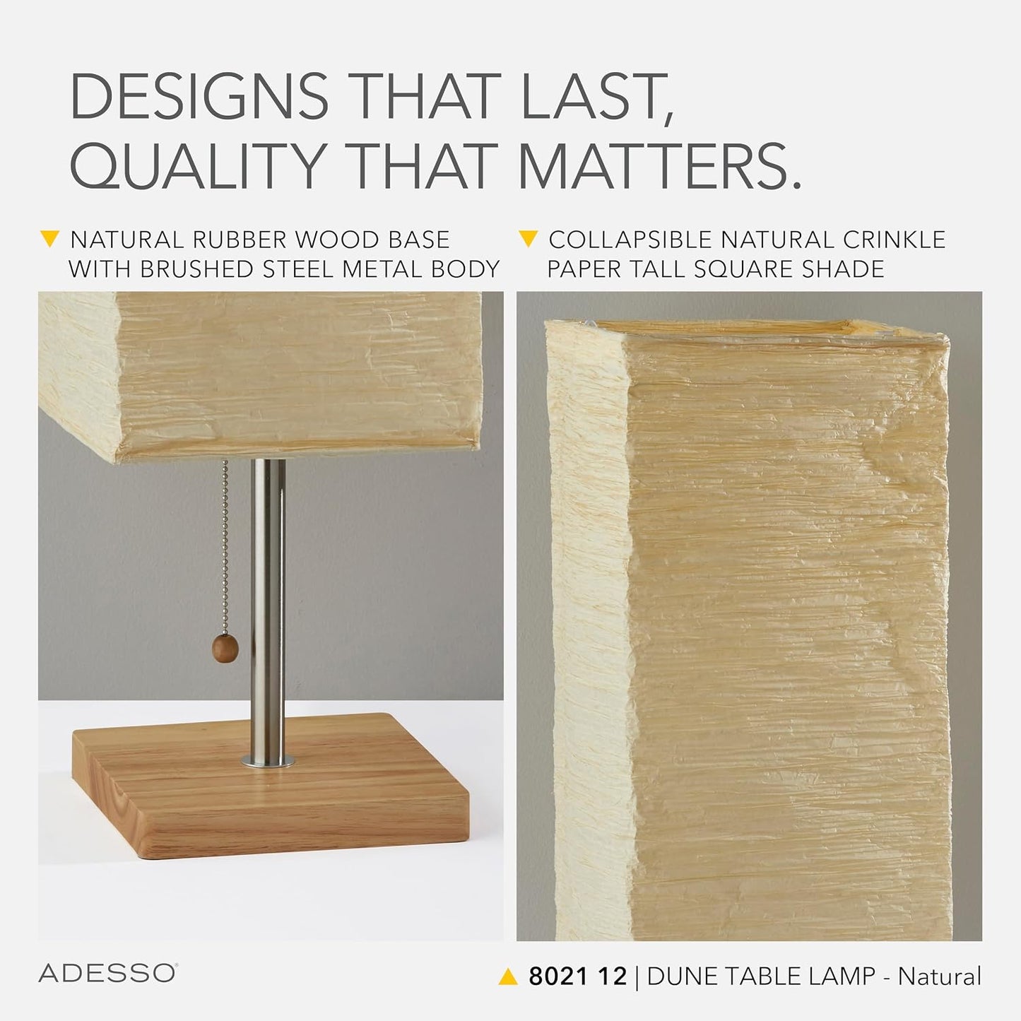 Adesso Three Light Floor Lamp – Natural Wood Base & Adjustable Brightness – Perfect Lighting for Bedroom, Living Room and Corner Decor, Beige