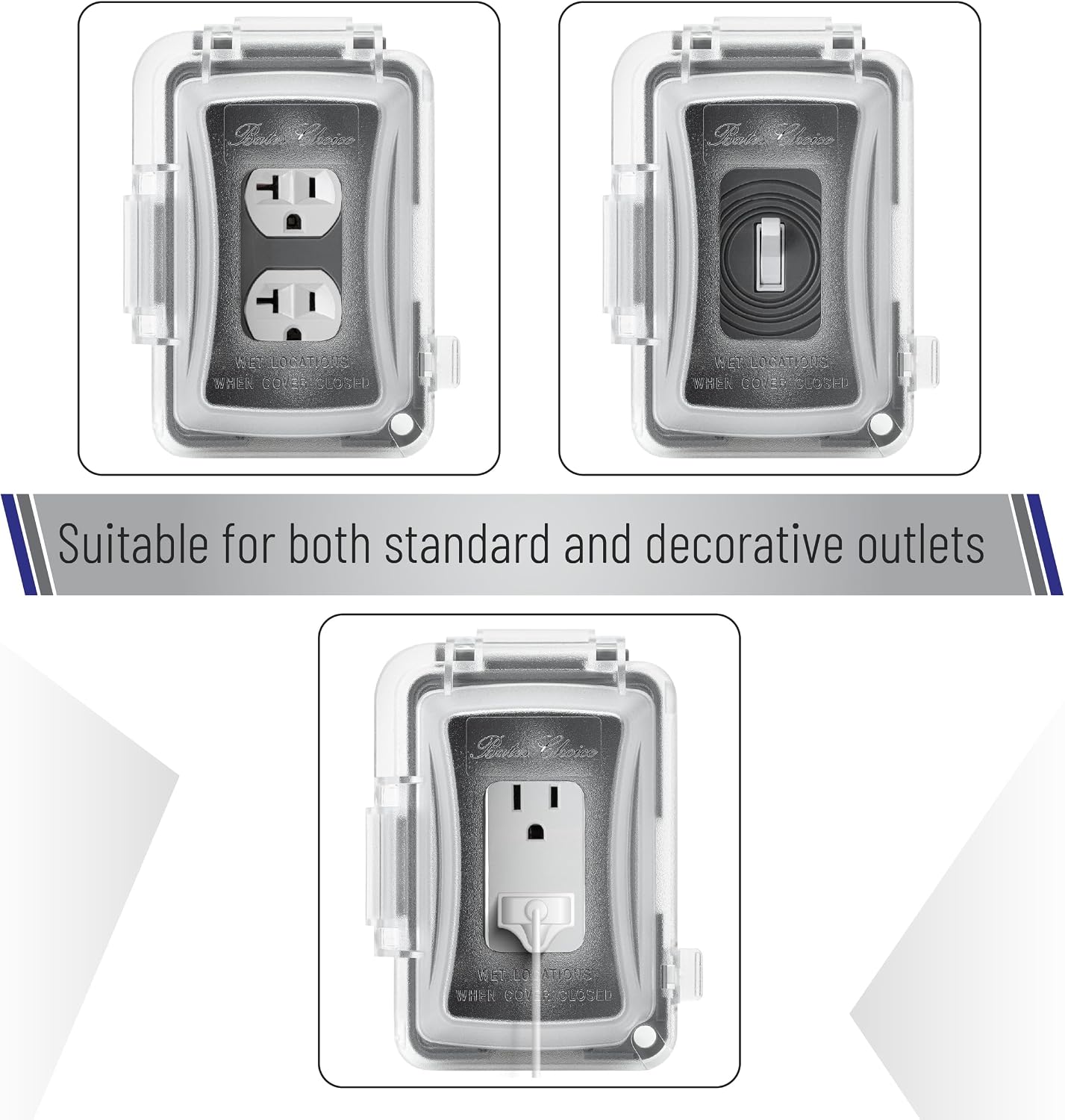 Bates- Weatherproof Electrical Outlet Cover, 1-Gang Outdoor Plug Cover | For Protection Against Rain Dust & Outdoor Use