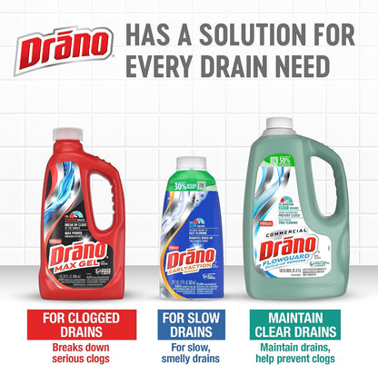 Drano EarlyAction Foamer, Drain Clog Remover & Cleaner, Unclogs Hair, Grease, Soap & Slow Drains, Removes Sources of Odor, Safe for Septic, Pipes, Garbage Disposals, Showers & Sinks, 17 Fl Oz