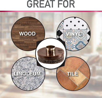 softtouch 7/8" Round Nail On Heavy Duty Felt Furniture Pads for Wood Furniture, Protect Hard Floor Surfaces from Scratches, Brown (8 Pack)