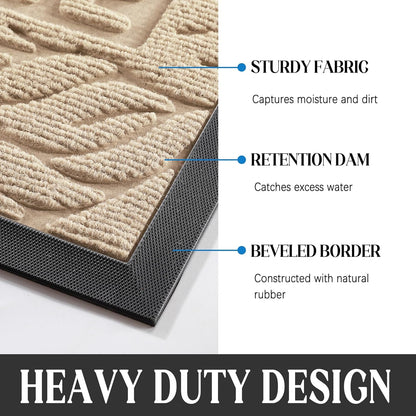 Yimobra Welcome Mat Outdoor 29.5x17, Waterproof Non-Slip Outdoor Mats for Front Door Outside Entrance, Low-Profile Entryway Mat Indoor for Garage Patio, Black