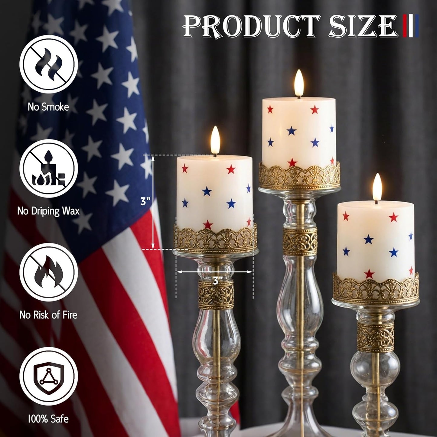 White Flameless Candles Set of 3 (3"x3") Battery Operated LED Pillar Candles with Remote and Timer, Real Wax Flickering Candles for Fireplace Bedroom Living Room Home Decor and Indoor Use