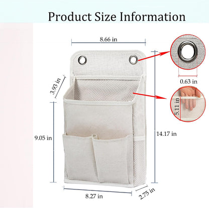 Hanging Basket for Organizing, Wall Organizer with Pockets and Over The Door Organizer，Can for Home, Closet, Office and Camper (1 White)