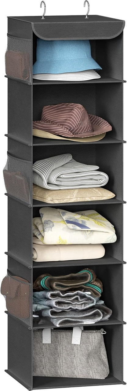 Simple Houseware 6 Shelf Hanging Closet Organizer, Gray