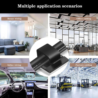 Cable Clips，50PCS Electrical Cord Management Adhesive Cable Wire Clip Wire Clips wall，Used for Cars, Offices, and Homes Cable Clips Cord Organizer (Transparent)