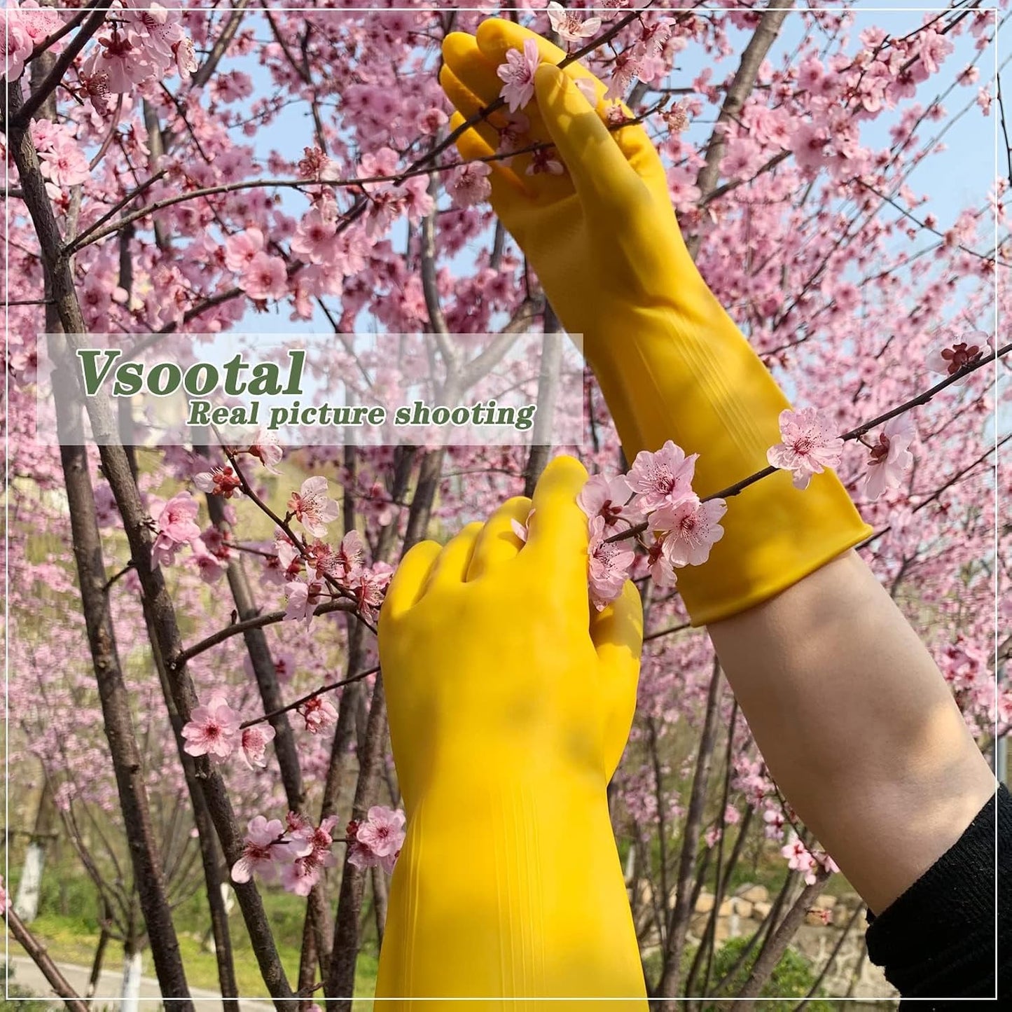 8 Pairs Reusable Household Cleaning Gloves, Rubber Kitchen Dishwashing Gloves,Extra Thickness, Long Sleeves, for Washing Dishes, Pet Care(X-Large, Yellow)