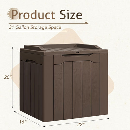 Flamaker Outdoor Storage Box 80 Gallon Resin Waterproof Deck Box Delivery Box with Wood Texture Large Storage Bin for Patio Cushions, (Grey)