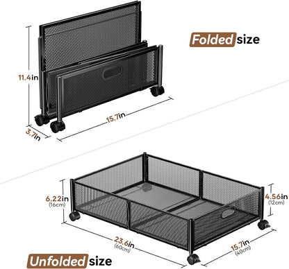 Under Bed Storage, Under the Bed Storage Containers with Wheels, Under Bed Shoe Storage Organizer Drawer for Bedroom Clothes Shoes Blankets -2Pack
