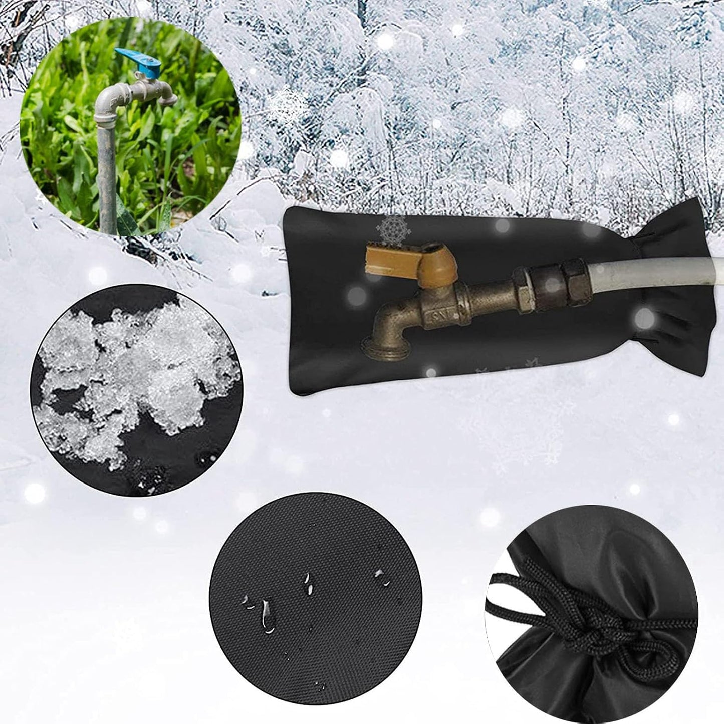 Outdoor Faucet Covers for Winter Freeze Protection,20.4"X8" Hose Bib Covers for Winter,Reusable Thicker Waterproof Insulated Spigot Cover