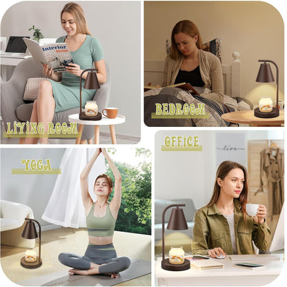 Hong-in Candle Warmer Lamp - with Timer & Dimmer, Modern Home Decor House Warming Gifts Wax Melt Warmer for Jar Candles, Cozy Birthday Gift for Women Mom (Black)