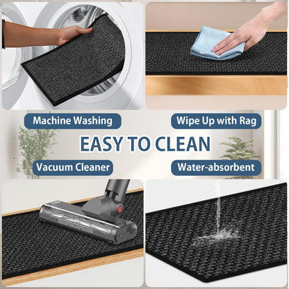 Peel and Stick Carpet Stair Treads for Wooden Steps Set of 15, Non Slip Adhesive Jute Stair Mats Indoor, Rubber Backing Safety Step Pads Mats, Grey, 8"x30"