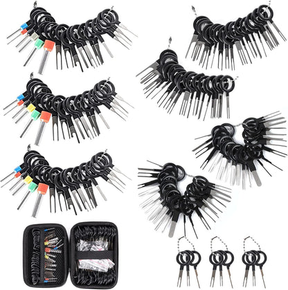 Terminal Pin Removal Tool Kit 82 Pcs Depinning Electrical Connector Pin Extractor Tool Set Wire Terminal Release for Automotive Car Household Devices - Black