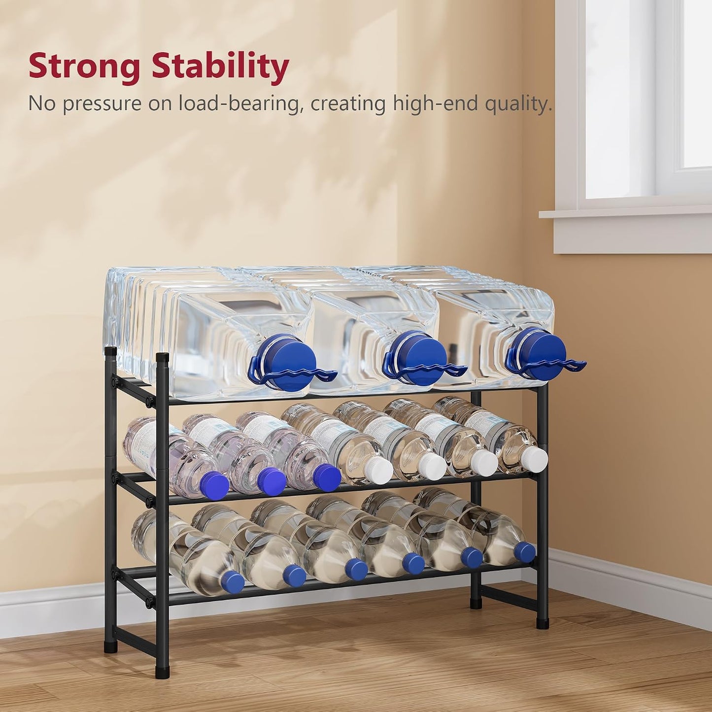 Tajsoon Expandable Shoe Rack for Closet 3 Tier, 28“-41“Adjustable & Stackable Shoe Shelf Storage, Metal Shoe Rack Organizer for Front Door Entrance, Closet, Garage, Entryway, Black