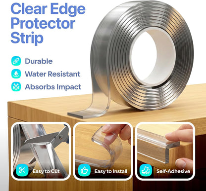 16ft Heavy Duty Desk Edge Protector & Corner Protectors - Baby Proofing Guards for Sharp Furniture Corners, Tables & Cabinets - Child Safety Essentials for Home & Nursery