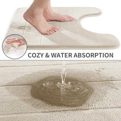 Yimobra Memory Foam Bath Mat, Super Soft Absorbent Bathroom Rug Non Slip, Quick Dry, Machine Washable Floor Carpet for Tub Shower, Home Decor Accessories, 24x17, Grey