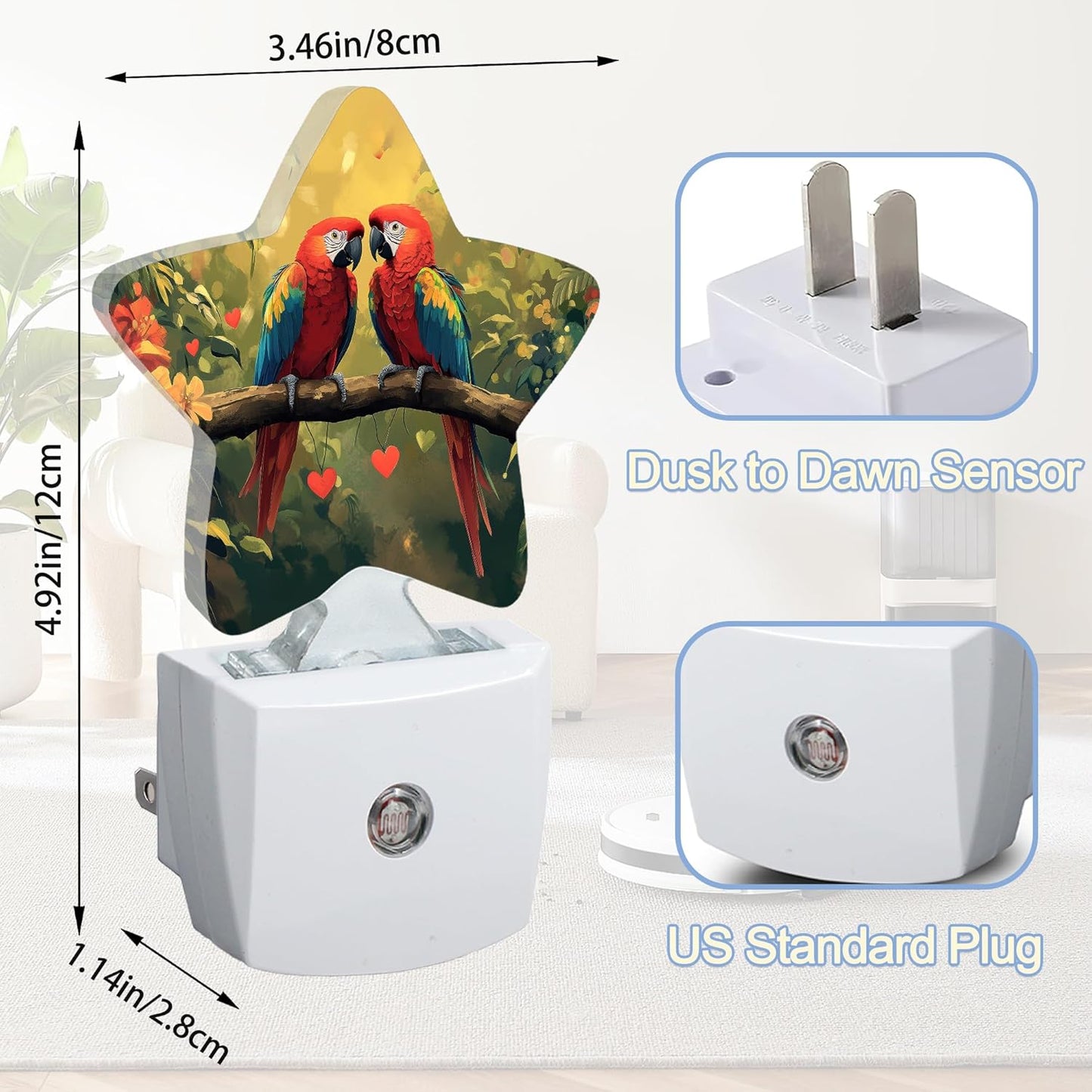 Lavender Butterfly Nightlight,Summer Flowers Star Night Lights Plug into Wall Decorations for Bedroom Bathroom,Dusk to Dawn Sensor Kitchen Hallway Stairs Energy Efficient Desk Lamp