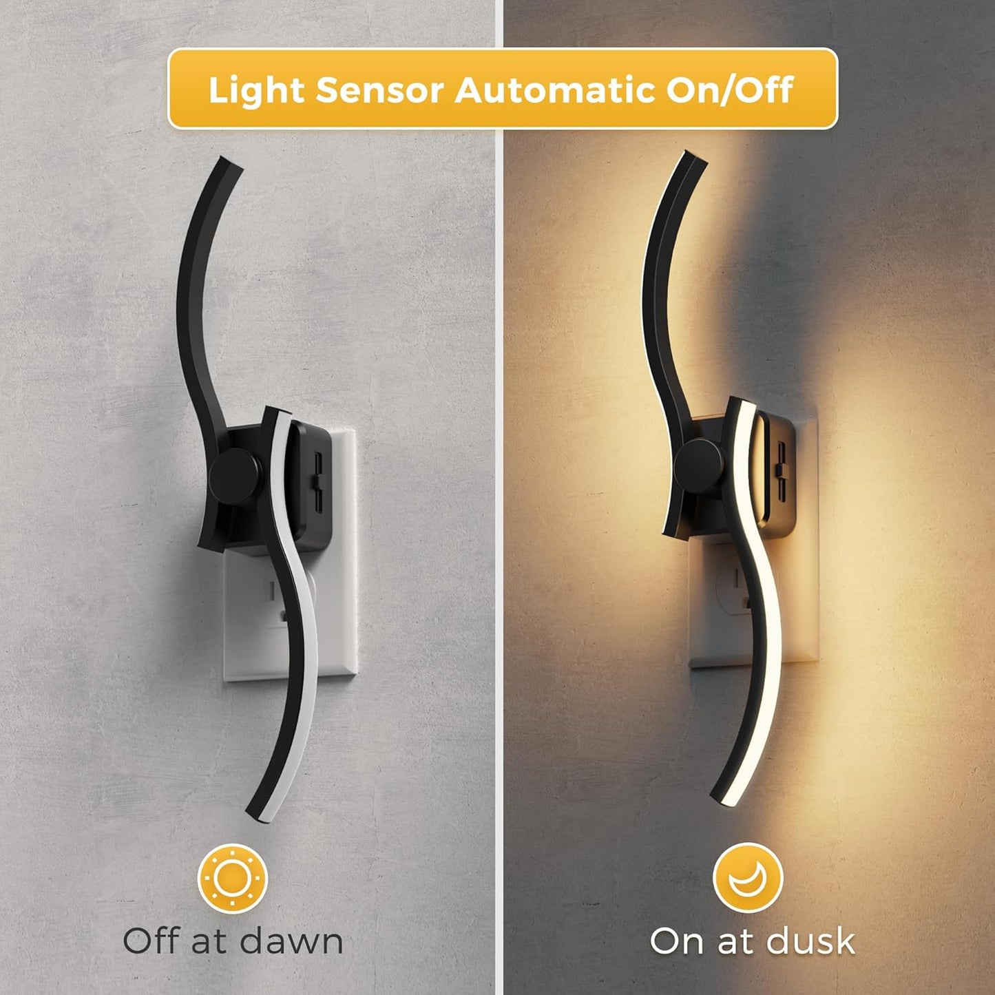 L LOHAS LED Night Light,Dimmable Night Lights Plug into Wall, 2 Pack Acrylic Nightlight with 0-100 LM Adjustable Brightness, 3000K Plug in Night Light with Dusk to Dawn Sensor, for Bathroom Hallway