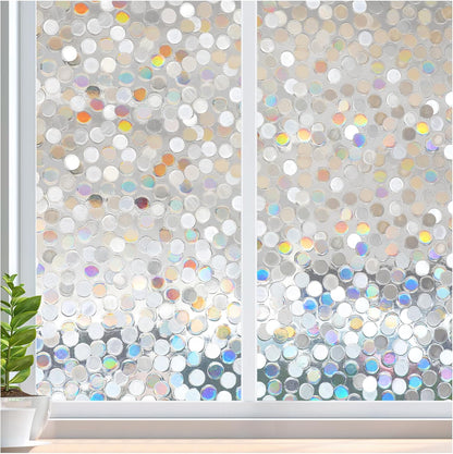 rabbitgoo Window Privacy Film, Frosted Glass Window Clings, Static Cling UV Heat Blocking Door Stickers for Home Bathroom, Removable Indoor Decal Coverings Day and Night, Pure, 17.5 x 78.7 Inches