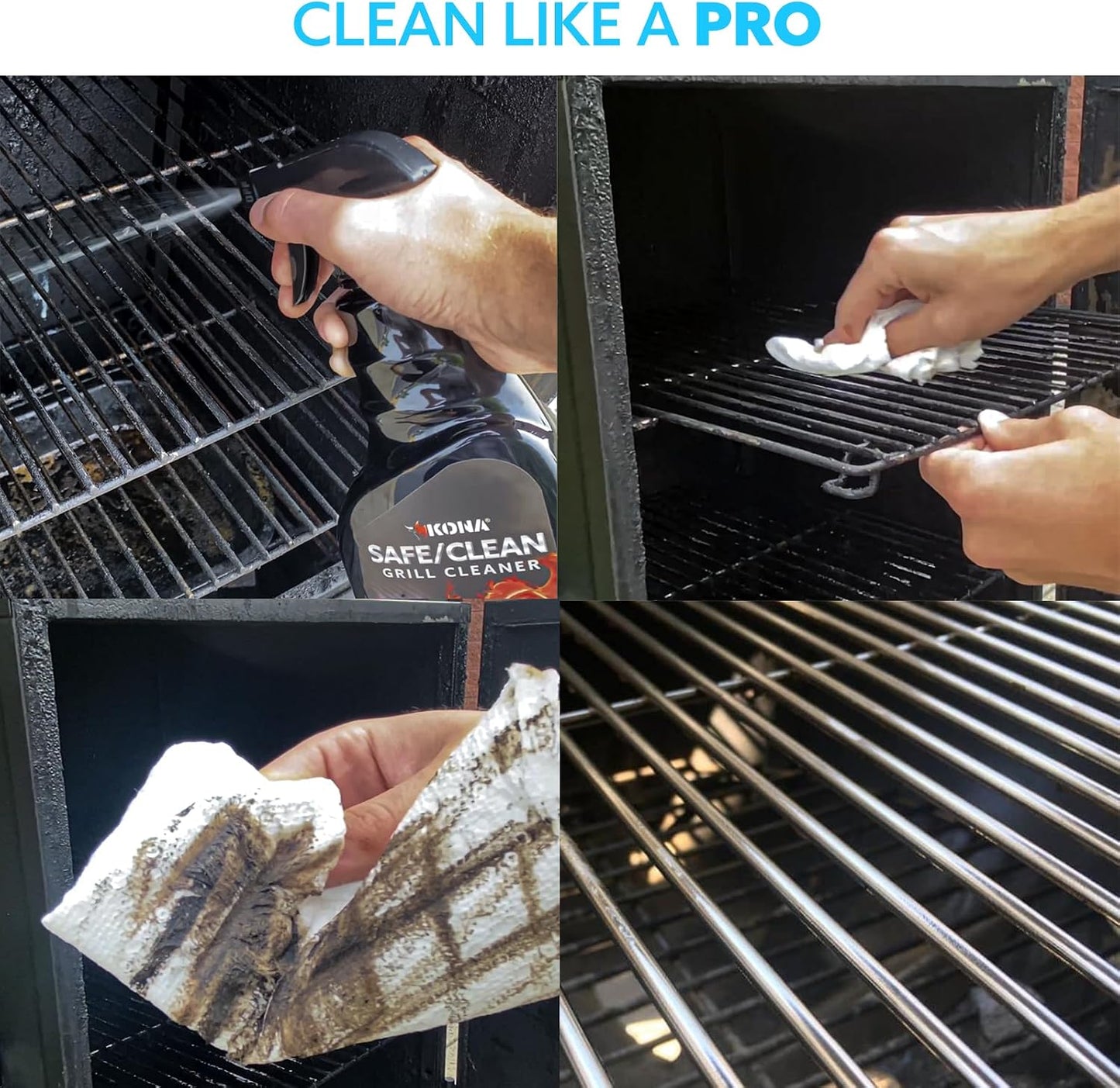 Kona Professional Grade Grill Cleaner for Outdoor BBQ – Heavy Duty, Non-Toxic, Fume-Free Kitchen Degreaser Spray, Eco-Friendly BBQ Degreaser – 23oz