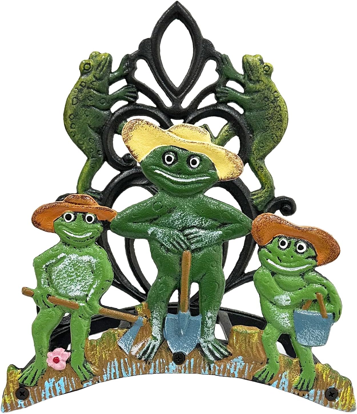 Garden Hose Holder Cast Iron Heavy Duty Water Hose Hanger, Outside Wall Mount, Solid Metal Decorative Rack/Organizer/Stand, Easy to Install, Hold Up to 50/75/100 ft (Hose holder - 2 Birds)