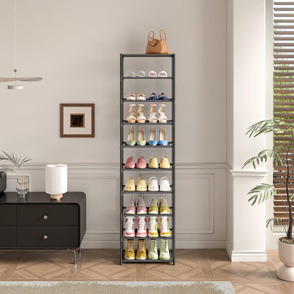 Autonomier 5-Tier Extra Small Shoe Rack (16.3" Wide), Narrow Space-Saving Organizer for Small Spaces, Non-Woven Fabric Lightweight Shoe Shelves, for Closet, Front Door, Entryway, Kids/Toddler/Adults