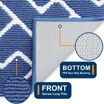 OLANLY Front Door Mat, Non-Slip Rubber Backing, Dirt Resistant and Absorbent, Washable, Easy to Clean Low-Profile Indoor Doormat for Back Door, Entryway, Inside Entrance, 32x20, Grey
