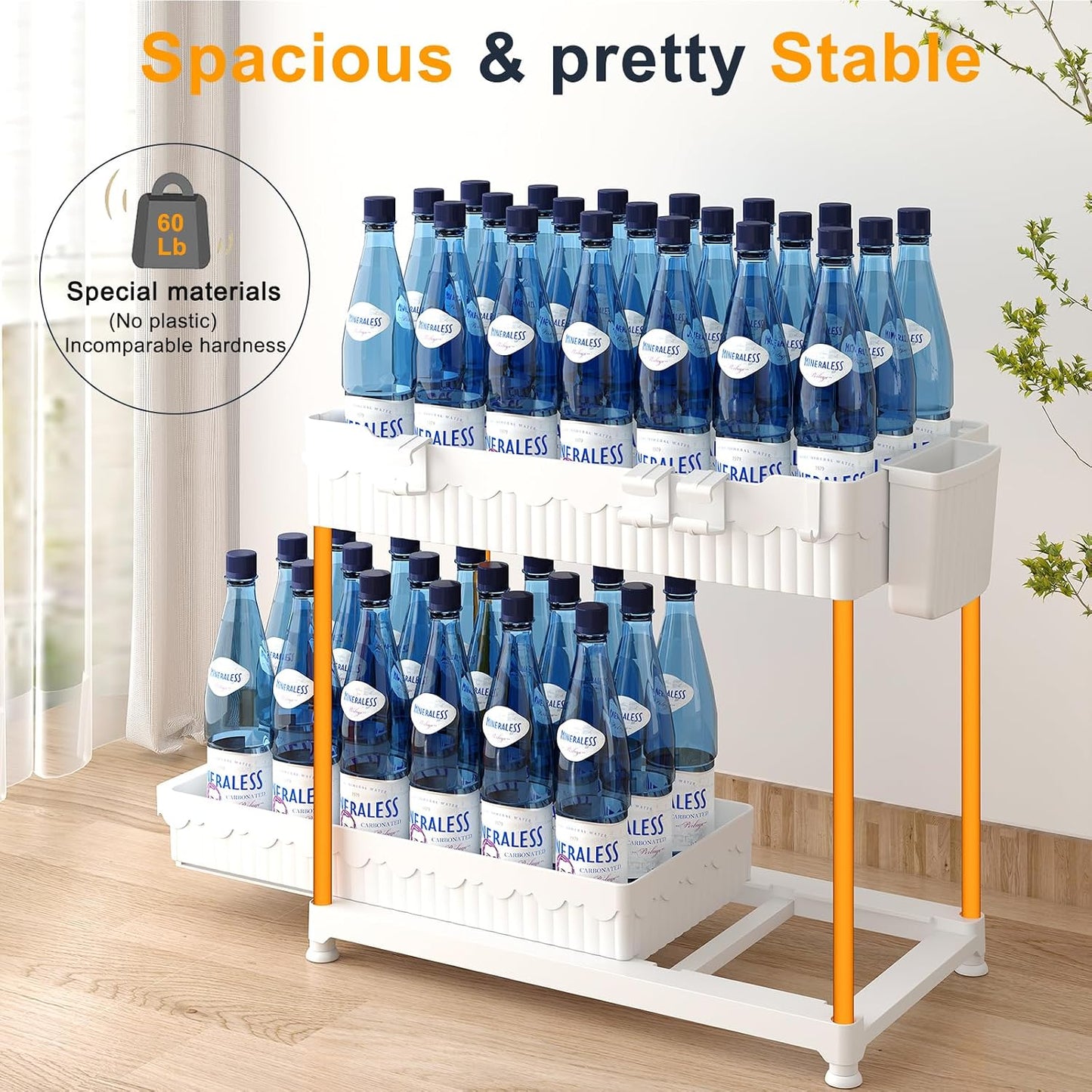 Sevenblue 3-Pack 2-Tier Under Sink Organizers with Sliding Drawers | Multi-use kitchen & bathroom storage, 12.8 inch black cabinet organizer, space-saving sliding drawer design.
