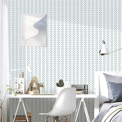 Erfoni Black and White Peel and Stick Wallpaper Modern Herringbone Contact Paper Bathroom 17.7inch x 118.1inch Geometric Removable Wallpaper Peel and Stick Self Adhesive Contact Paper for Accent Wall