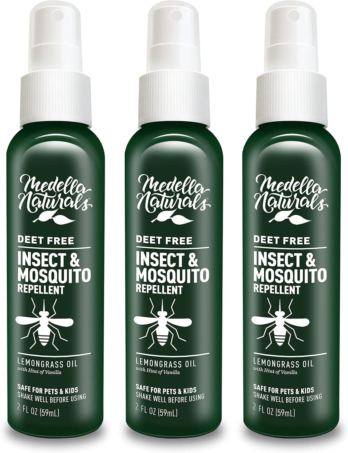 Deet-Free Insect & Mosquito Repellent – Nice Smelling, Pack of 2 (4 oz) | Insect Repellent with Lemongrass Oil Safe for Pets and Kids – Bug Spray Against Mosquitoes, Gnats, Black Flies, and No-See-um