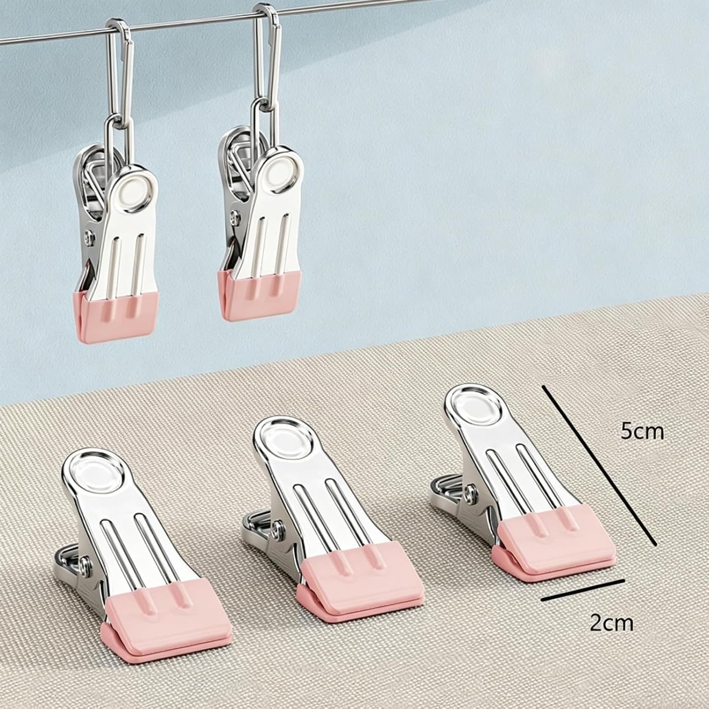Drying Rack for Sock, Stainless Steel Sock Drying Rack with 23 Clips, Swivel Hook Windproof Hanger for Sock, Laundry, Hat, Scarf, Bras, Towel, Underwear, Pants, Gloves (White)