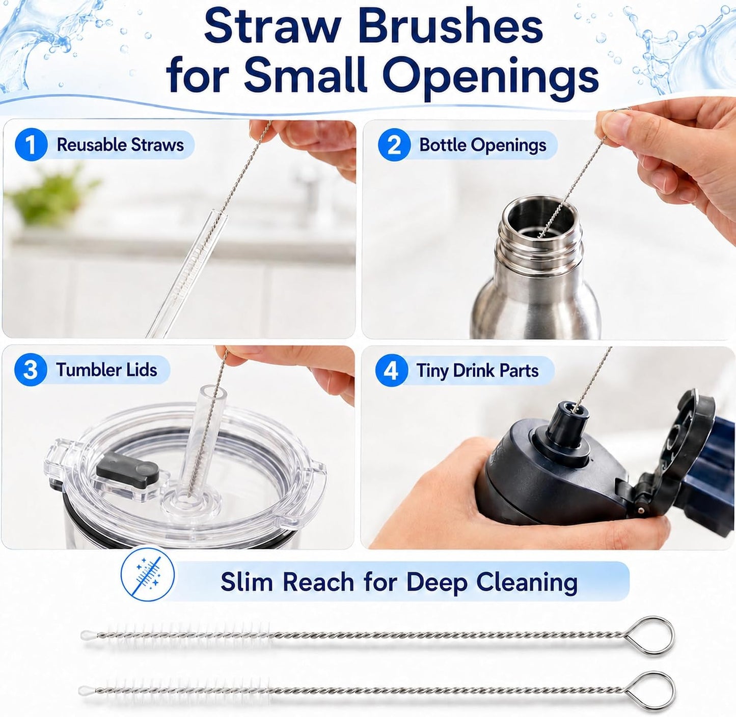 11Pcs Crevice Cleaning Brush Set, Hard Bristle Crevice Cleaning Brush Tool Kit, Thin Brush for Cleaning Tight Spaces, Gaps, Grout, Sink, Bathroom, Kitchen, Window Tracks, Bottles, Straws, with Scraper