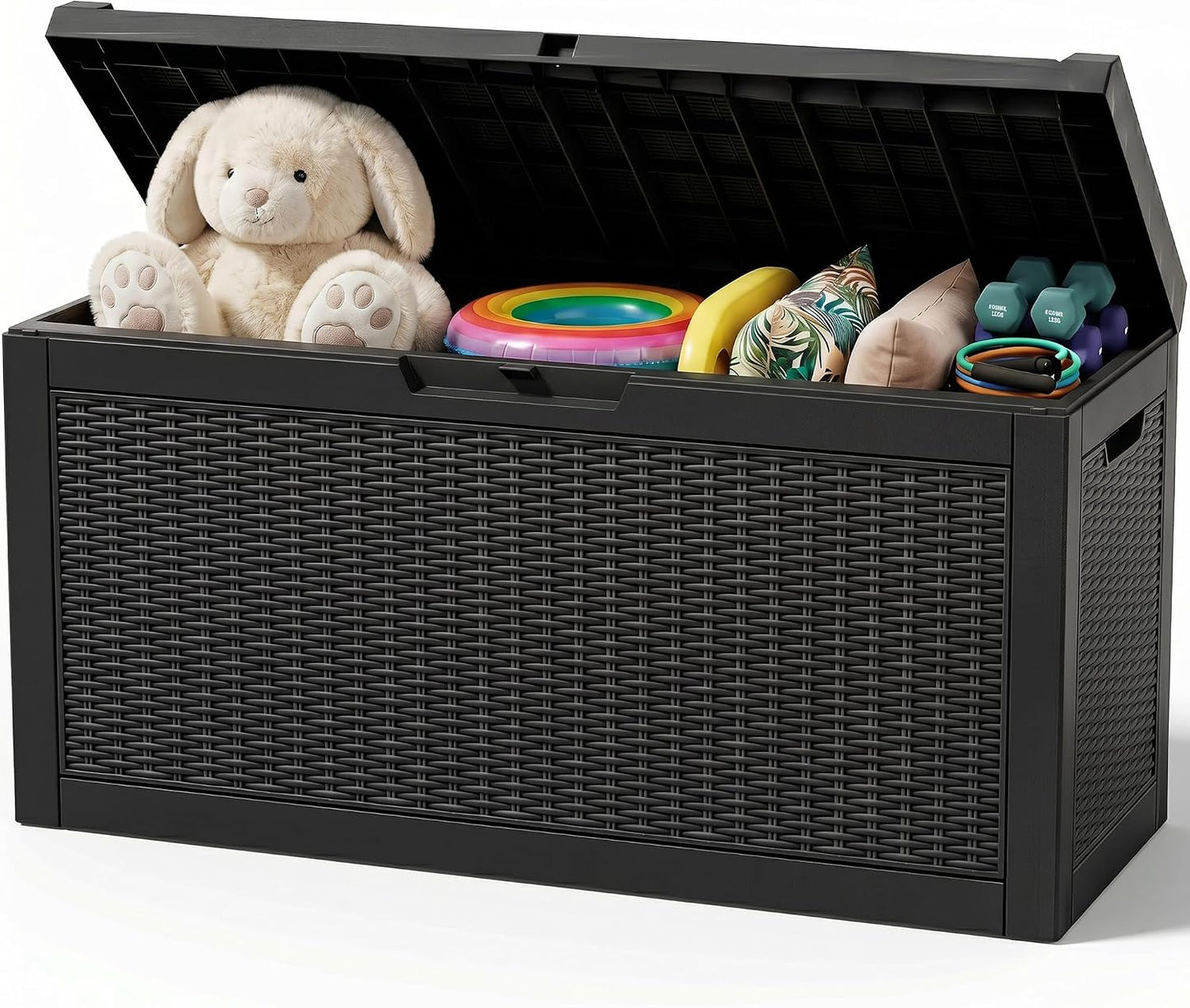 Outdoor Storage Box,38 Gallon Resin Deck Box,Waterproof & UV Resistant Lockable Package Delivery Bin,Toy Cabinet for Indoor & Outdoor