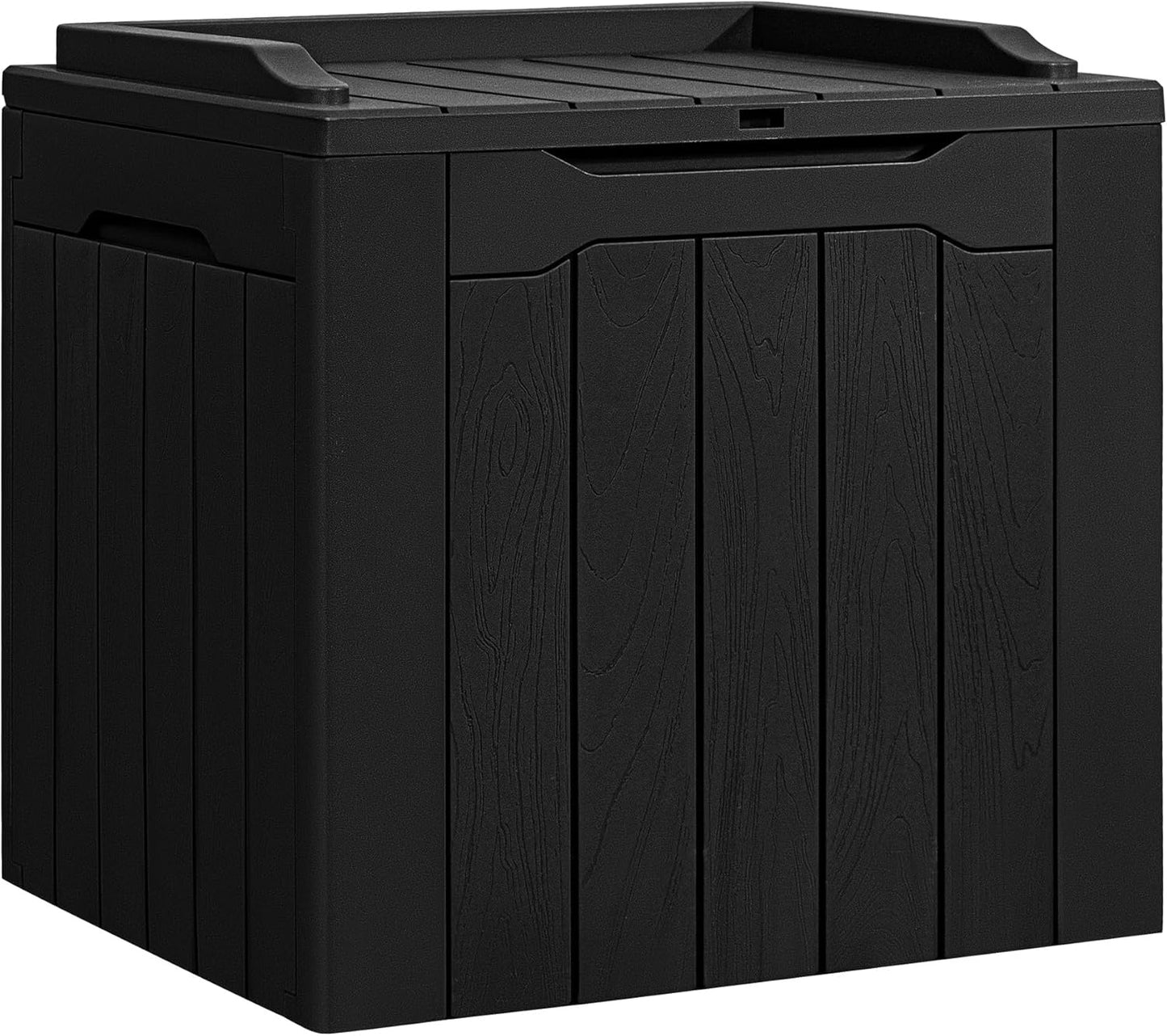 Flamaker Outdoor Storage Box 80 Gallon Resin Waterproof Deck Box Delivery Box with Wood Texture Large Storage Bin for Patio Cushions, (Grey)