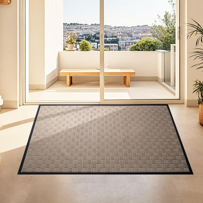 Mibao Front Door Mat, Heavy Duty Durable Welcome Mat for Outdoor Indoor, Dirt Trapper Waterproof Super Absorbent Door Mat for Entryway Outside Patio Porch, 29.5" x 17", Grey
