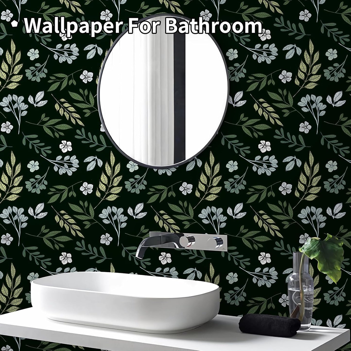 Removable Peel and Stick Wallpaper Boho 17.5 x 118 in Floral for Bedroom Bathroom Easy Peel Off Stick on Wallpaper Contact Paper Renter Friendly Wall Paper
