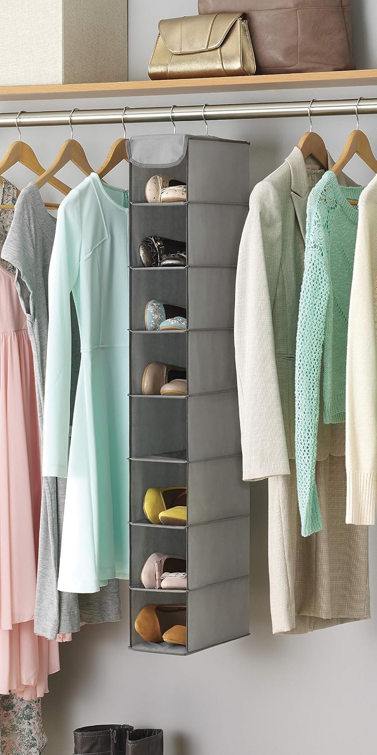 Whitmor Hanging Shoe Shelves - Crosshatch Gray