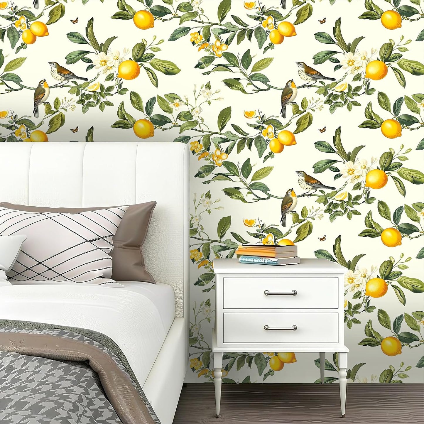 Peel and Stick Wallpaper, Soft Wildflower Botanical Contact Paper, PVC Vinyl Removable Wall Covering, Waterproof Easy-Clean, No Residue Renter Friendly, Neutral Decor, 39.4x17.3 in (Flowers2)