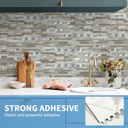 Midcard 10 Sheets Peel and Stick Backsplash PVC Wall Tile,for Kitchen Backsplash