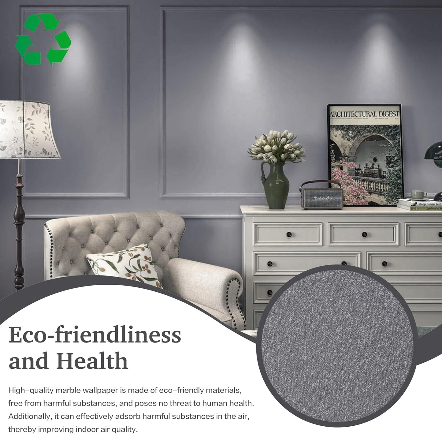Dimoon 17.7''x118'' Peel and Stick Wallpaper White Contact Paper for New Environmentally Friendly Materials Thickening Upgrade Embossed Renter Friendly Wall Paper Modern Vinyl Wrap Countertop Bedroom