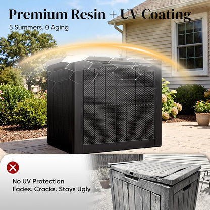 Quictent 100 Gallon Heavy Duty Resin Deck Box, Weatherproof Waterproof Outdoor Storage Bench, UV Resistant Lockable Container for Garden, Pool Supplies, Patio Cushions & Furniture Accessories