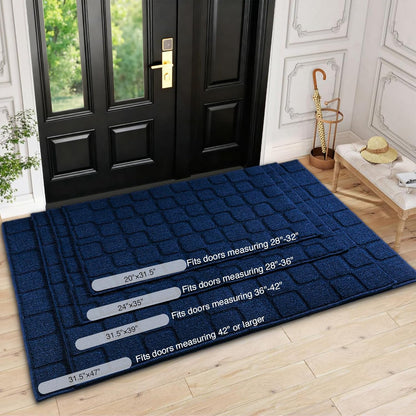 Front Door Mat Outside Entrance, Outdoor Indoor Door Mats for Entryway, Entrance, Entry, Patio, Waterproof Non Slip Doormat, Low-Profile, 20" × 31.5“, Black