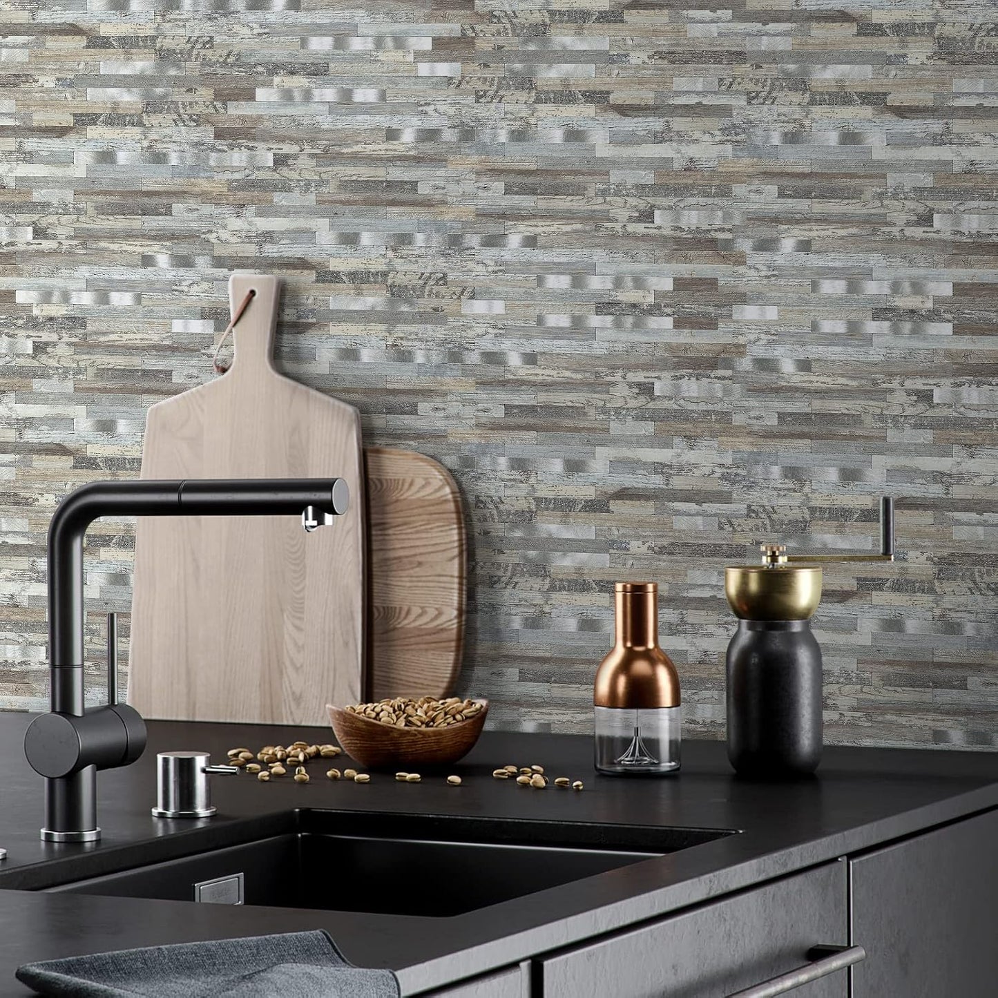 Midcard 10 Sheets Peel and Stick Backsplash PVC Wall Tile,for Kitchen Backsplash