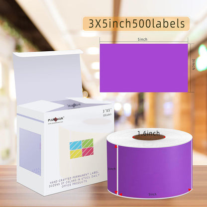 PARLAIM 3 X 5 Inch Rectangle Adhesive Color Coding Stickers,Square Inventory Label Stickers -500Per Dispenser Box (Fluorescent Green)