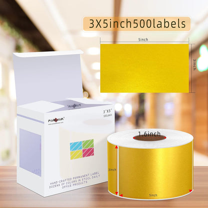 PARLAIM 3 X 5 Inch Rectangle Adhesive Color Coding Stickers,Square Inventory Label Stickers -500Per Dispenser Box (Fluorescent Green)