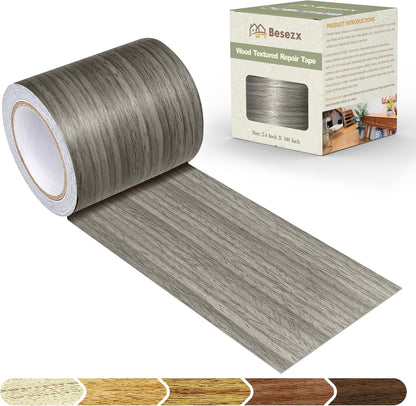 Besezx Wood Grain Repair Tape, 2.4" X15', Self Adhesive Wood Grain Repair Patch for Tables, Chairs, Baseboards, Doors, Windows, Floors, All Kinds of Furniture Renovation, Handicraft DIY. (Natural oak)