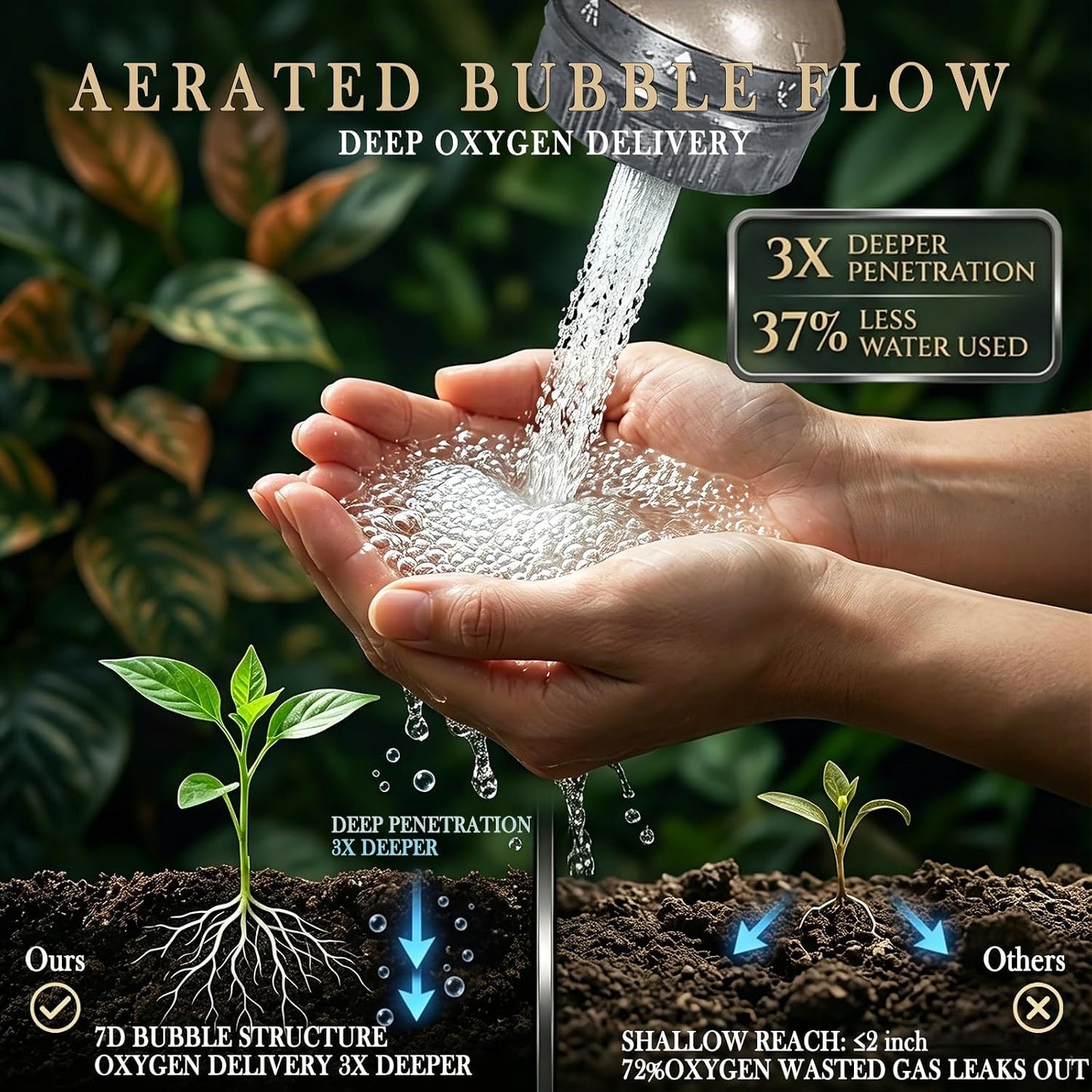 Garden Hose Nozzle Heavy Duty Metal Water Hose Sprayer | Heavy Duty Metal Spray Nozzle With Thumb Control. Japanese-style Design & 8 Spray Patterns For Different Blooming Seasons