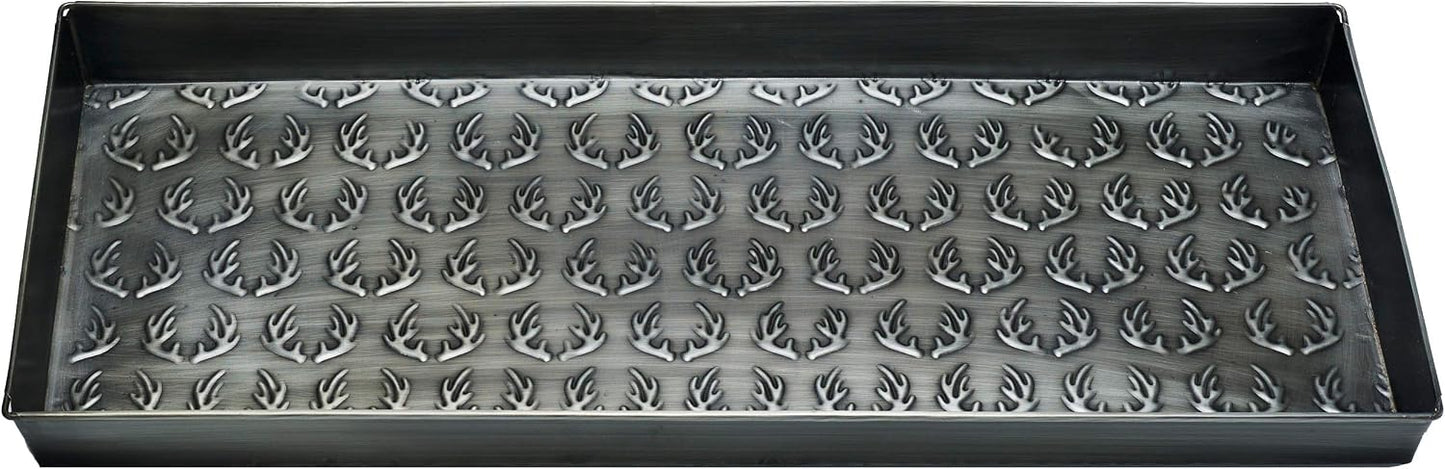 HF by LT Birch Forest Pattern Metal Boot Storage Tray, 30 x 13 inches, Antique Copper Finish